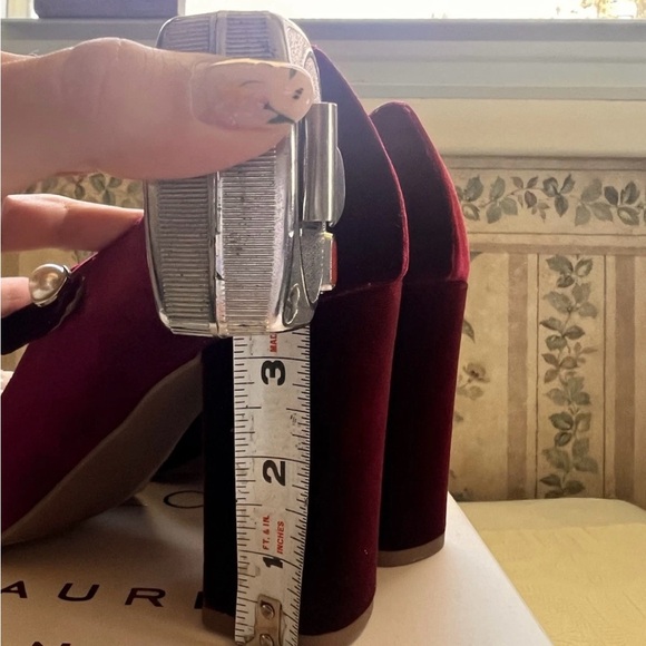 LC Lauren Conrad Red Velvet Mary Jane Heels - Picture 6 of 6